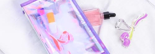 Schillernde Make-up-Taschen von Coetic, wasserdicht, tragbar, mit Reißverschluss, transparent, holografische Kulturbeutel, Junggesellinnenabschied, 10 Stück
